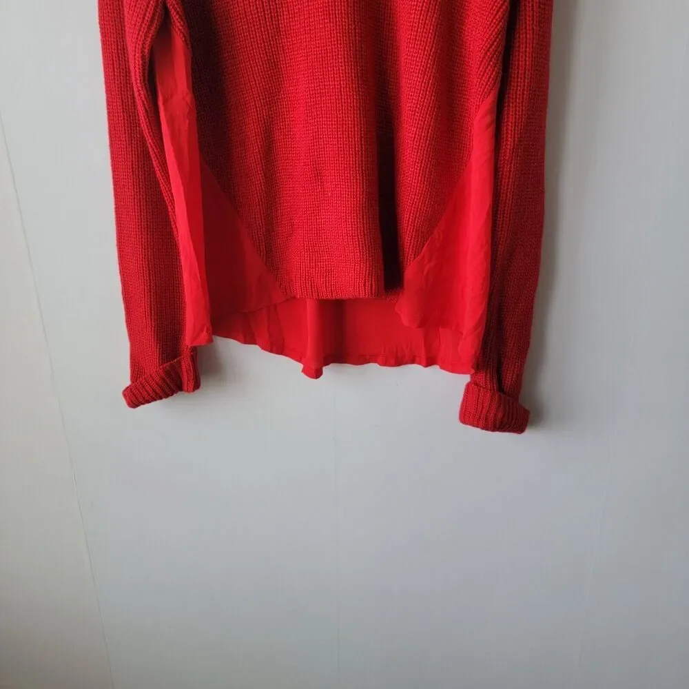 Jones new york womens sweater size XL V-neck mixdmidia long sleeve red